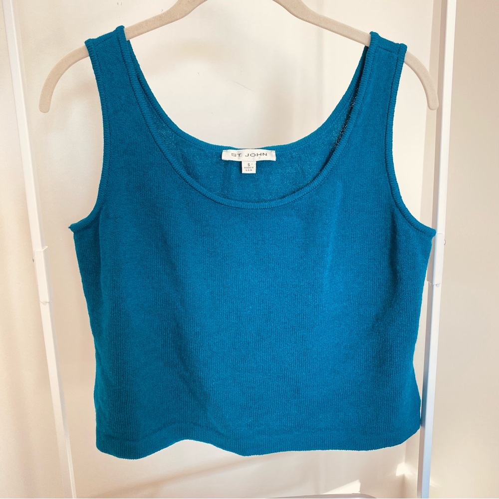 St. John knit cropped tank teal